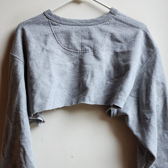Champion Gray High Crop Long Sleeve Sweatshirt Size Large - Picture 14 of 14